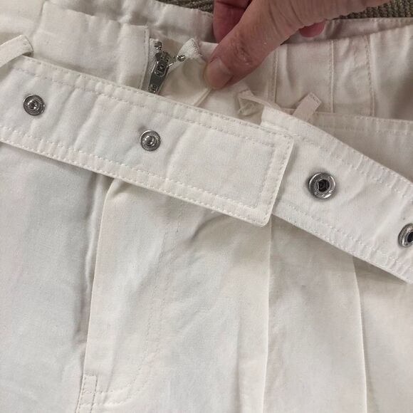 NWOT 4SIENNA High Waist Pleat Cuff Shorts Ivory 4 - Picture 5 of 7